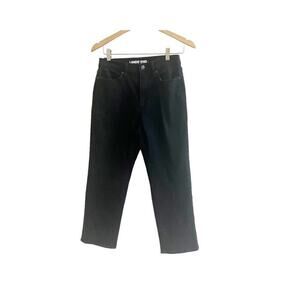 Land’s End Women’s Black Denim Cotton High Rise Straight Legs Jeans Size 6